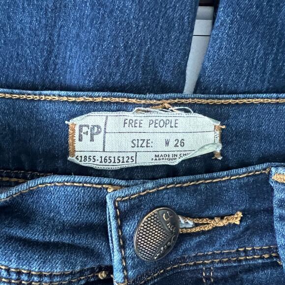 Free People Womens Jeans 26 Dark Wash Stretch Ankle Western Rodeo Cowgirl Cowboy - Picture 2 of 8